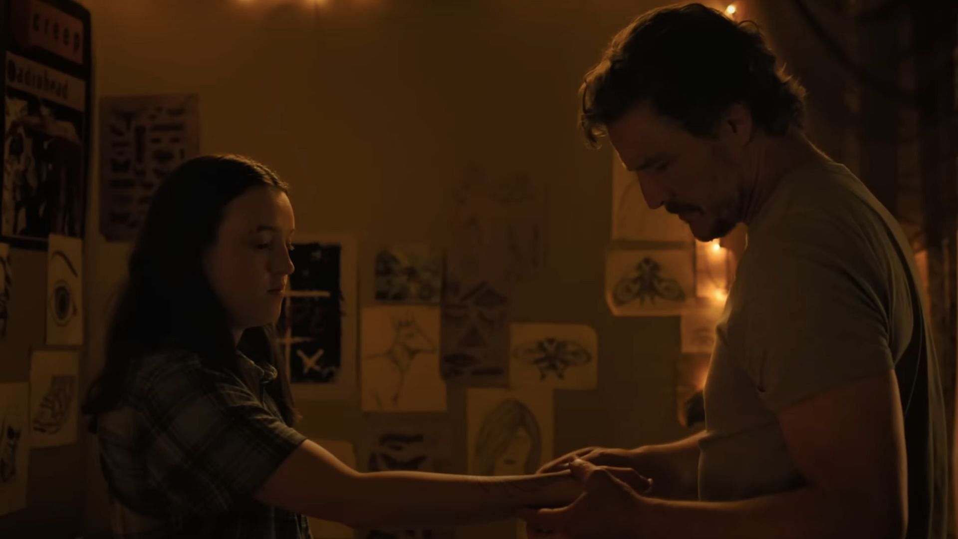 Joel and Ellie have a heartfelt conversation in The Last of Us (Image via YouTube/Max)